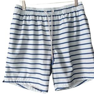 EUC Men’s Preppy Bonobos Swim Trunks Blue Stripe 7” Inseam size M